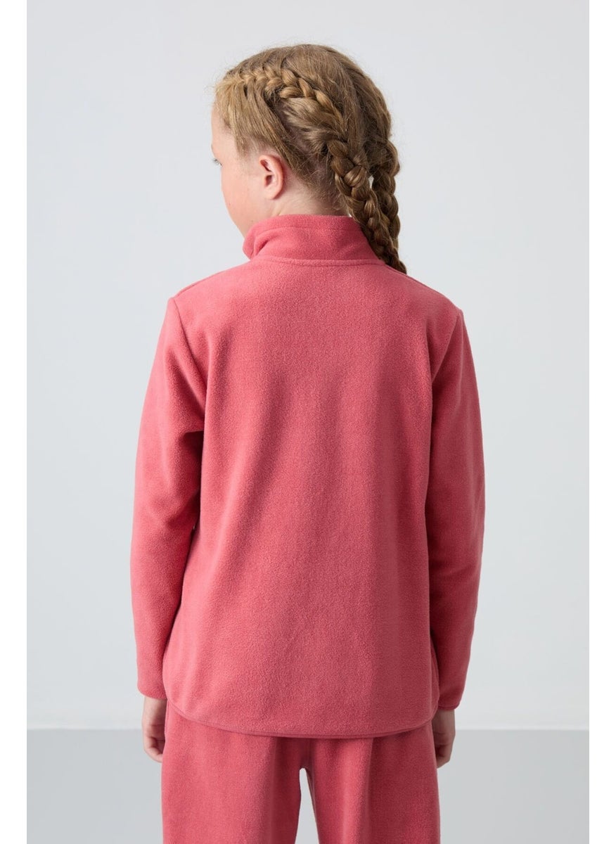 Wild Rose Thick Soft Texture Standard Fit Embroidered Polar Fleece Girls Sweatshirt - 75154
