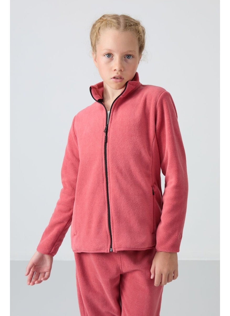 Wild Rose Thick Soft Texture Standard Fit Embroidered Polar Fleece Girls Sweatshirt - 75154