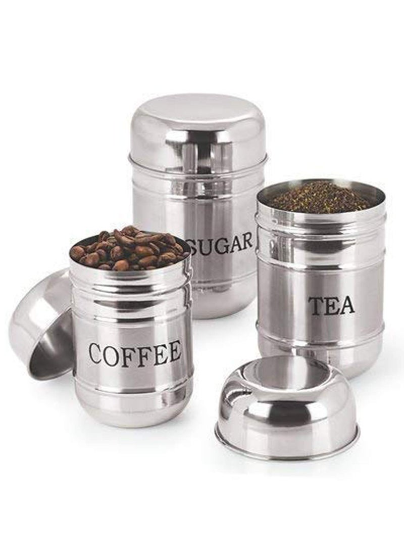 Kuber Industries Stainless Steel Container Set- 500Ml,300Ml,200 Ml, 3 Pieces, Silver