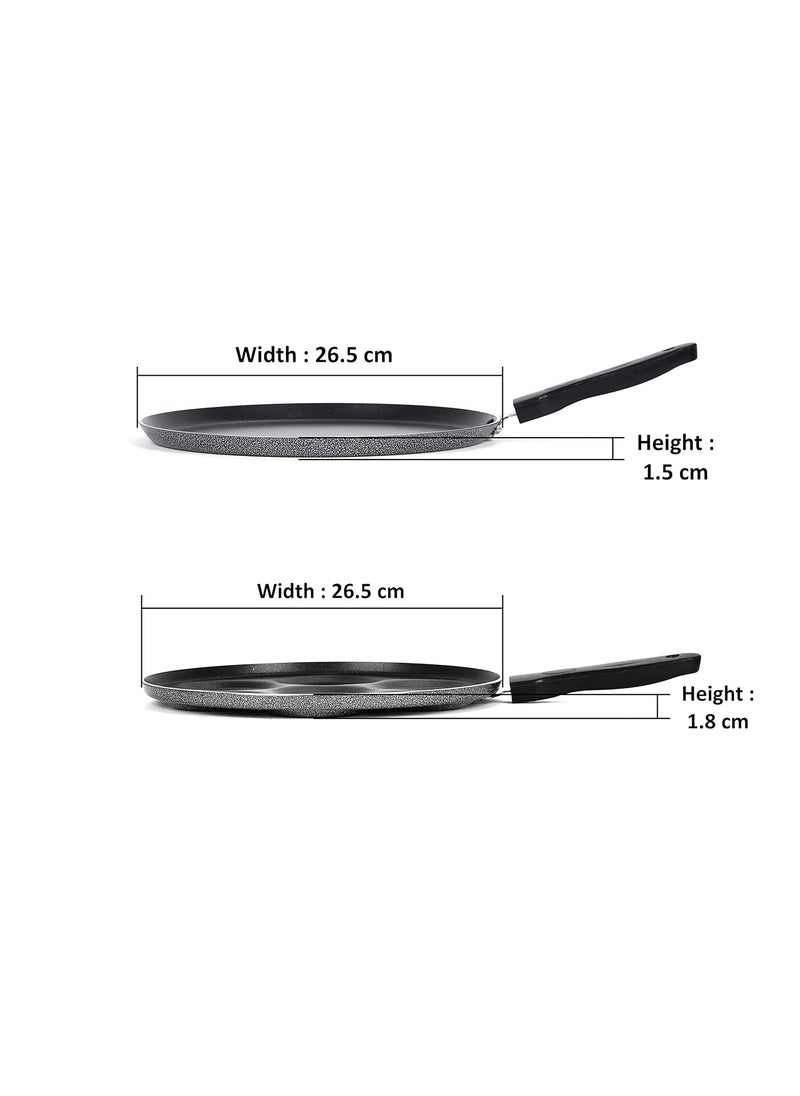 Sumeet NonStick Zilver Cookware Set (Dosa Tawa - 26.5Cm Dia + Multi Snack Maker - 7 Cavity - 26.5Cm Dia)