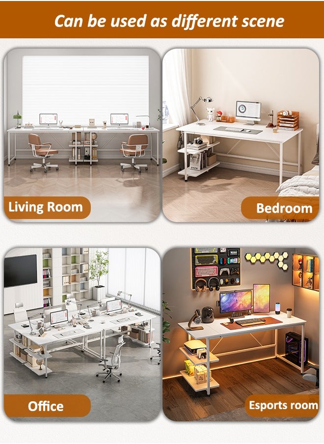 130cm Gaming Desk,Simple Computer Desk,Office Table with Storage,Study Desk for Home Office Desk