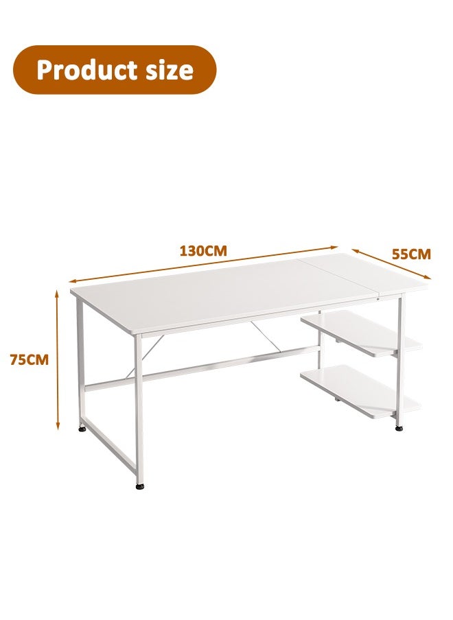 130cm Gaming Desk,Simple Computer Desk,Office Table with Storage,Study Desk for Home Office Desk