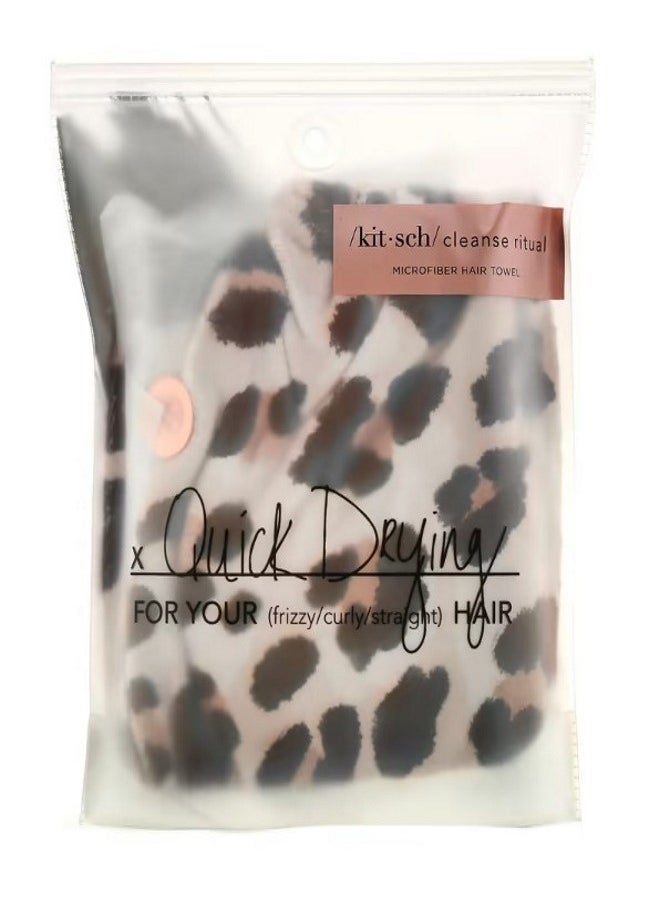 Quick Drying Microfiber Hair Towel Leopard 1 Piece
