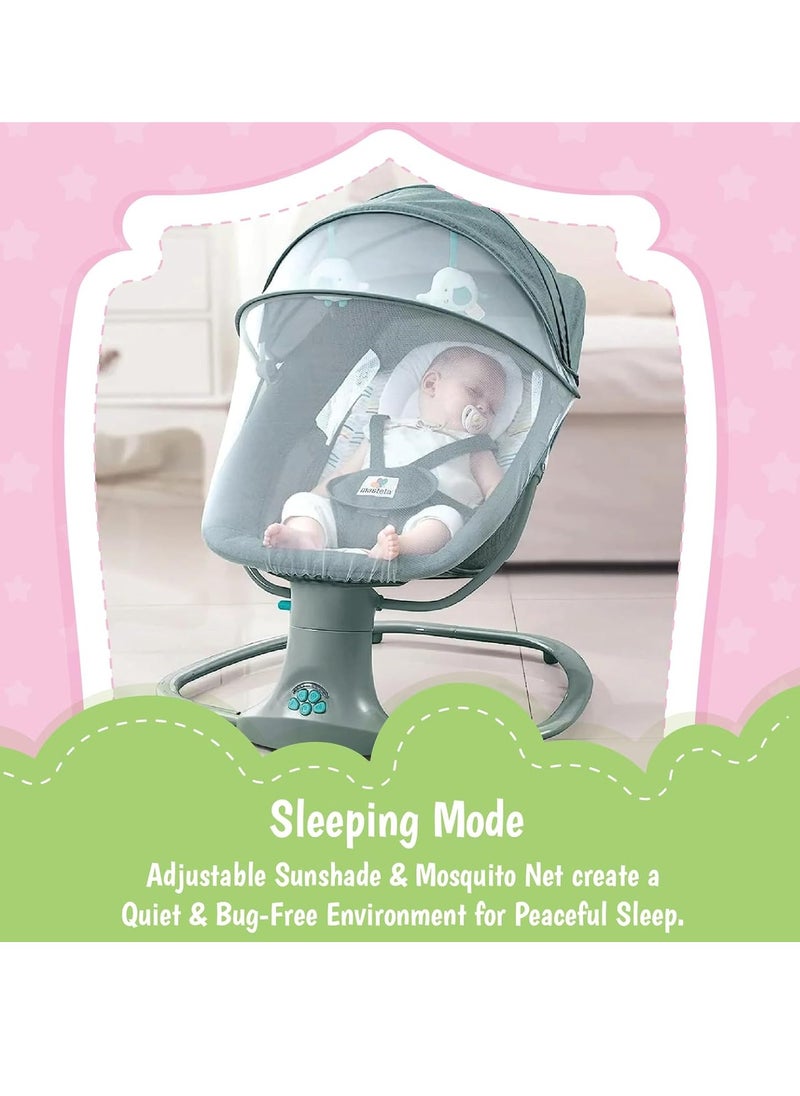 KH 3 In 1 Deluxe Multi-Functional Swing & Bassinet for Infants up 0 - 36 months Old – Versatile Baby Sleeper, 5 Adjustable Swing Speeds, Breathable Fabric, Canopy with Mosquito Net (Green)