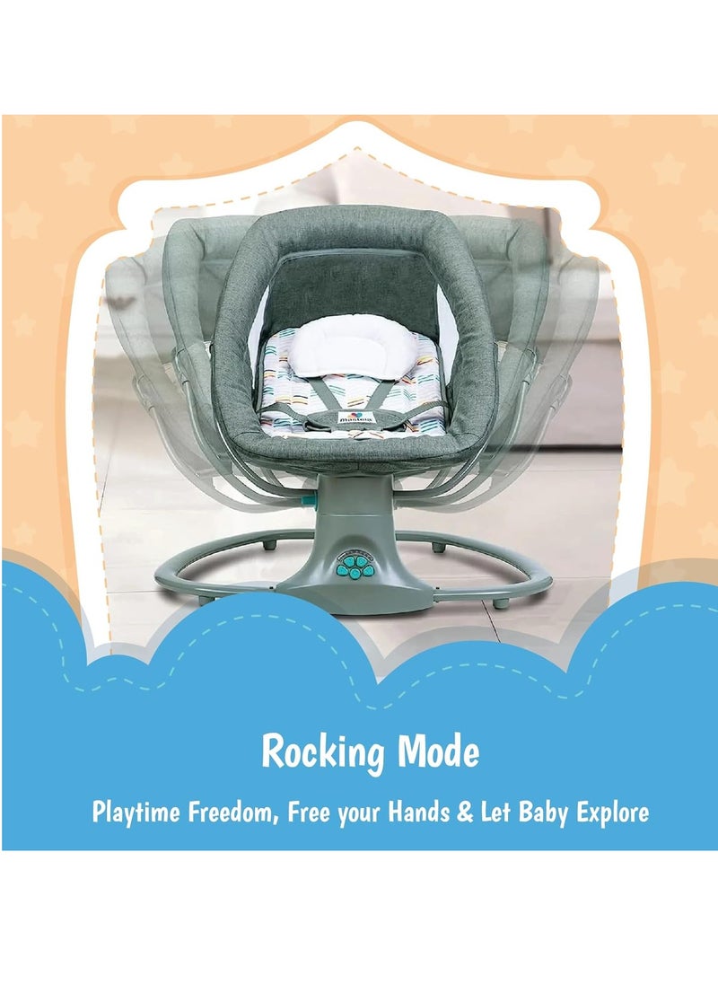 KH 3 In 1 Deluxe Multi-Functional Swing & Bassinet for Infants up 0 - 36 months Old – Versatile Baby Sleeper, 5 Adjustable Swing Speeds, Breathable Fabric, Canopy with Mosquito Net (Green)