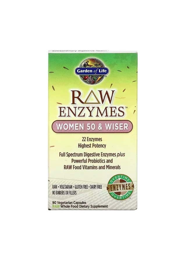 RAW Enzymes Women 50  Wiser 90 Vegetarian Capsules