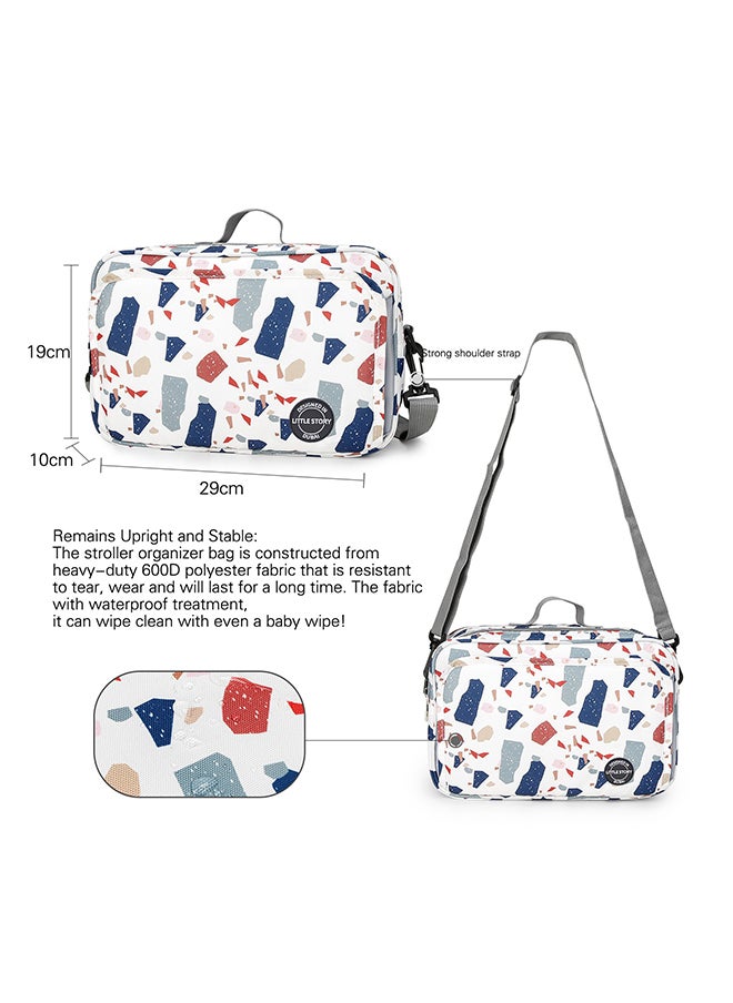 Baby Diaper Changing Clutch Kit With Detachable Shoulder Strap - Geo White