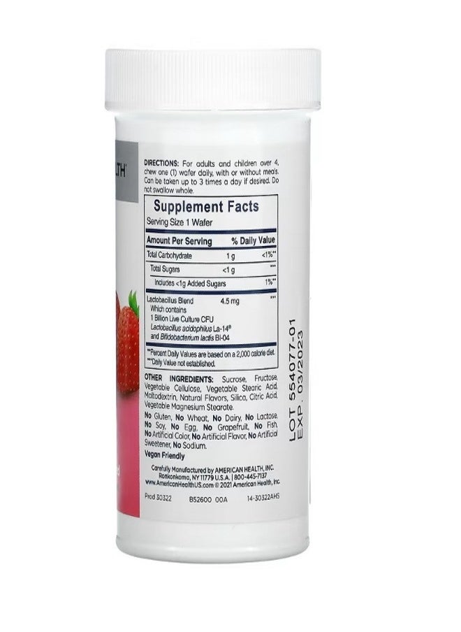 Chewable Acidophilus Natural Strawberry 60 Chewable Wafers