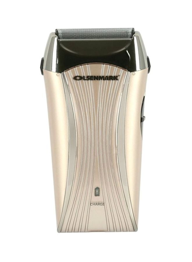 Men'S Electric Foil Shaver OMSR4016S, Mini Travel Rechargeable Precision Foil Shaver With Sideburn Trimmer For Beard & Stubble, Cordless Electric Beard Razor, Reciprocating Trimmer 2 Year Warranty Black Beige/Silver 18cm