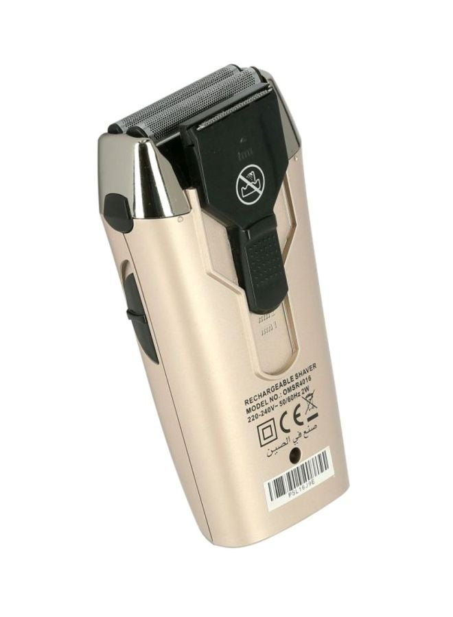 Men'S Electric Foil Shaver OMSR4016S, Mini Travel Rechargeable Precision Foil Shaver With Sideburn Trimmer For Beard & Stubble, Cordless Electric Beard Razor, Reciprocating Trimmer 2 Year Warranty Black Beige/Silver 18cm