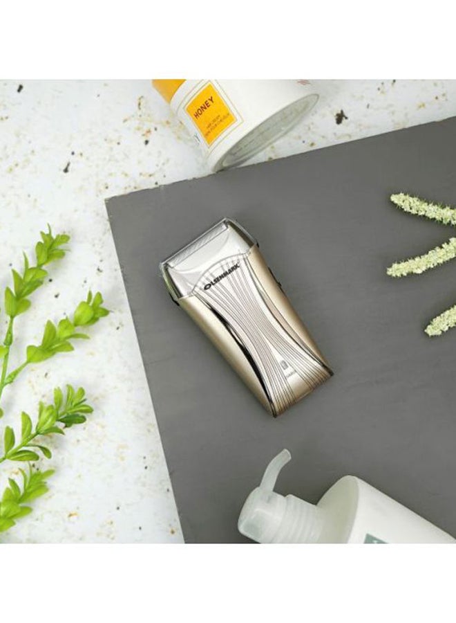 Men'S Electric Foil Shaver OMSR4016S, Mini Travel Rechargeable Precision Foil Shaver With Sideburn Trimmer For Beard & Stubble, Cordless Electric Beard Razor, Reciprocating Trimmer 2 Year Warranty Black Beige/Silver 18cm