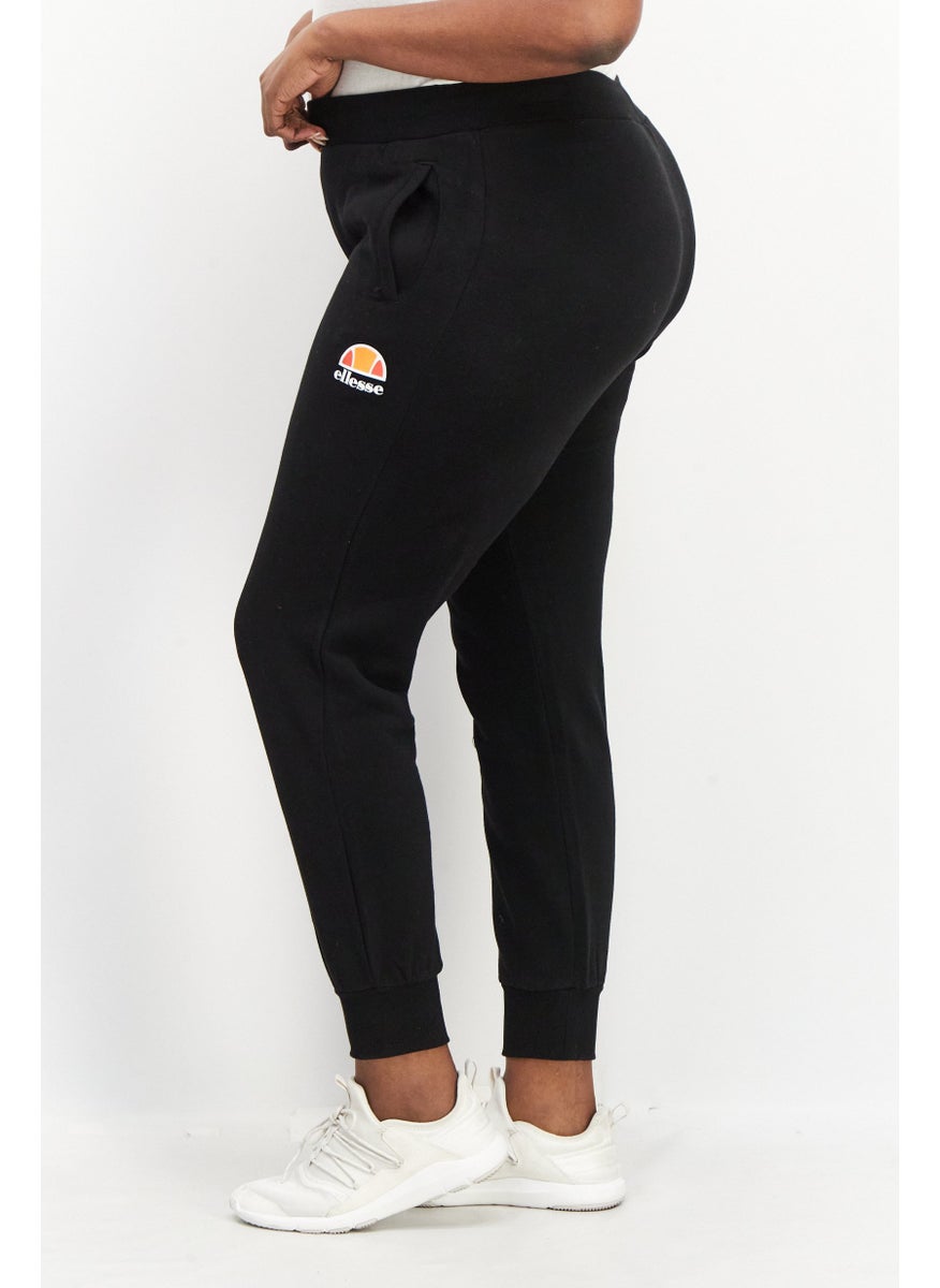 Women Regular Fit Brand Logo Jogger Pants, Black