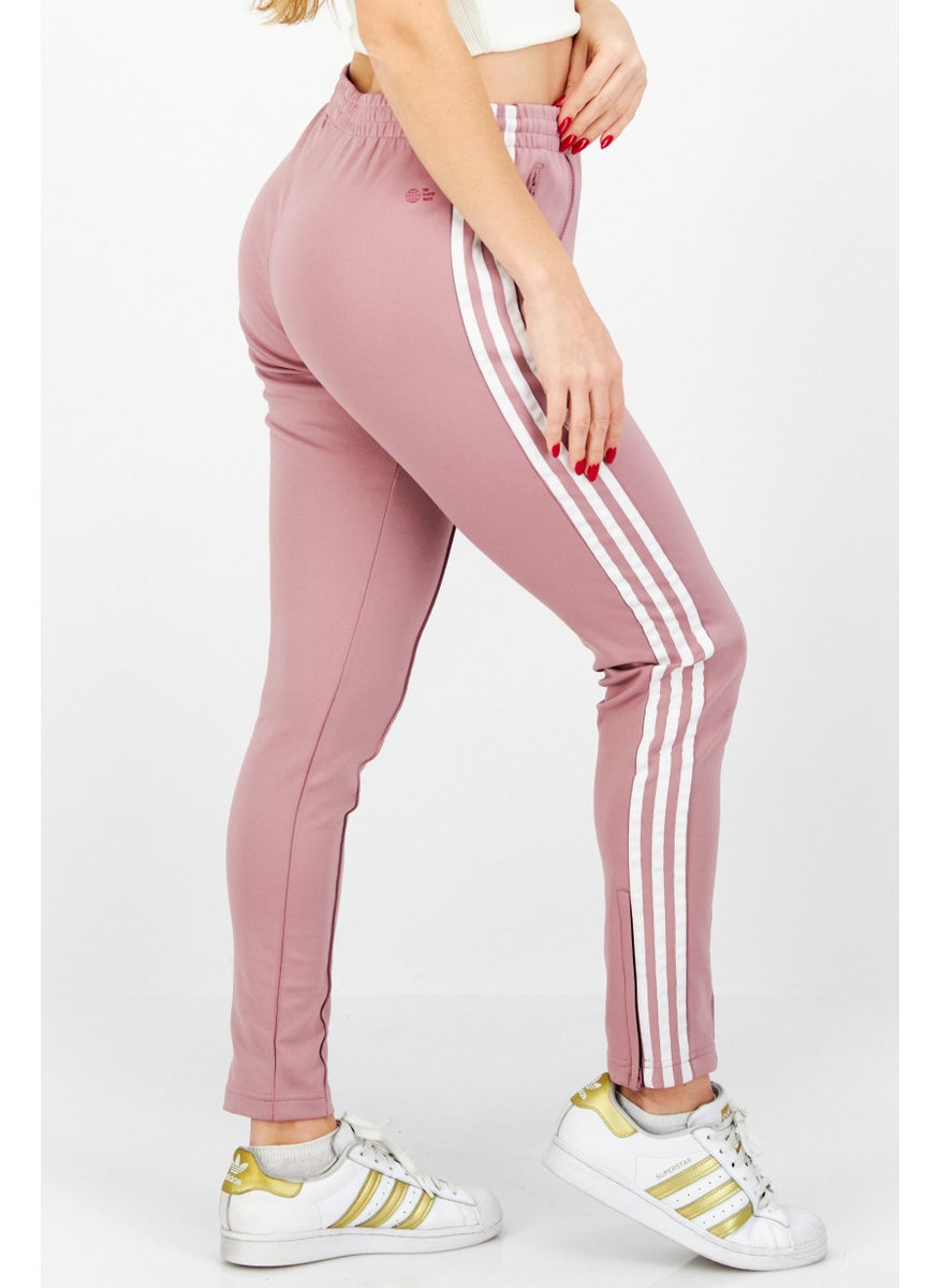 Women Sportswear Fit Pull On Training Sweatpants, Light Pink/White