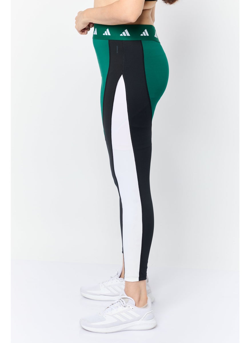 Women Tight Fit Training Leggings, Green