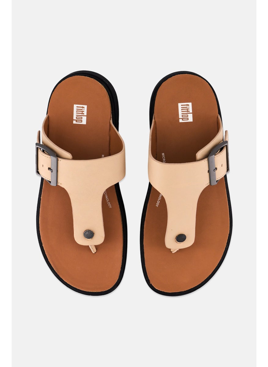 Men Toe Post Slip On Sandal, Beige