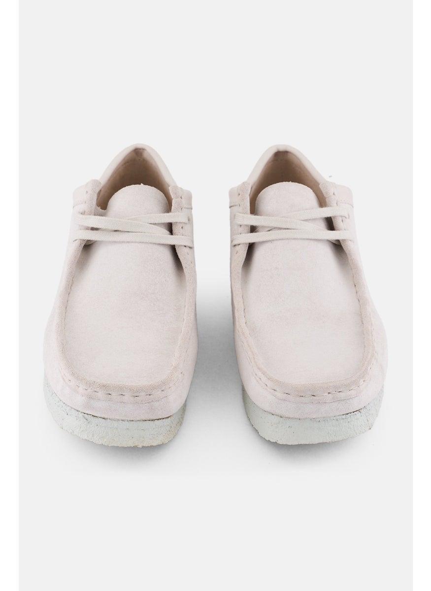 Men Standard Wallabee Lace Up Shoes, White