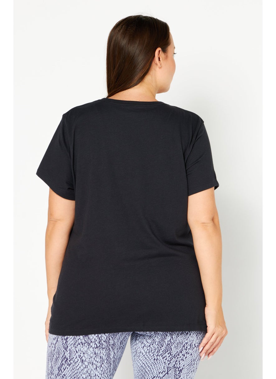 Women Sportswear Fit Short Sleeve Running T-Shirts, Black