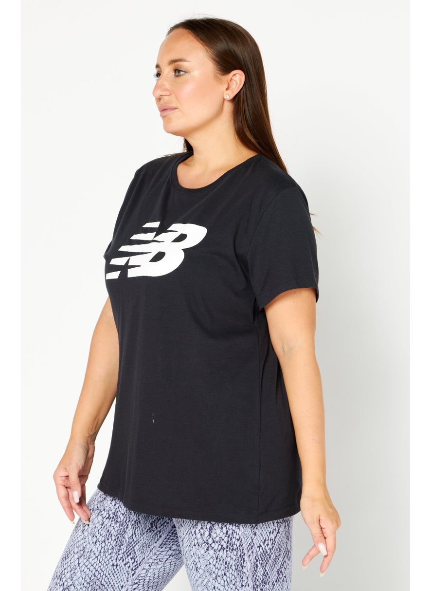 Women Sportswear Fit Short Sleeve Running T-Shirts, Black
