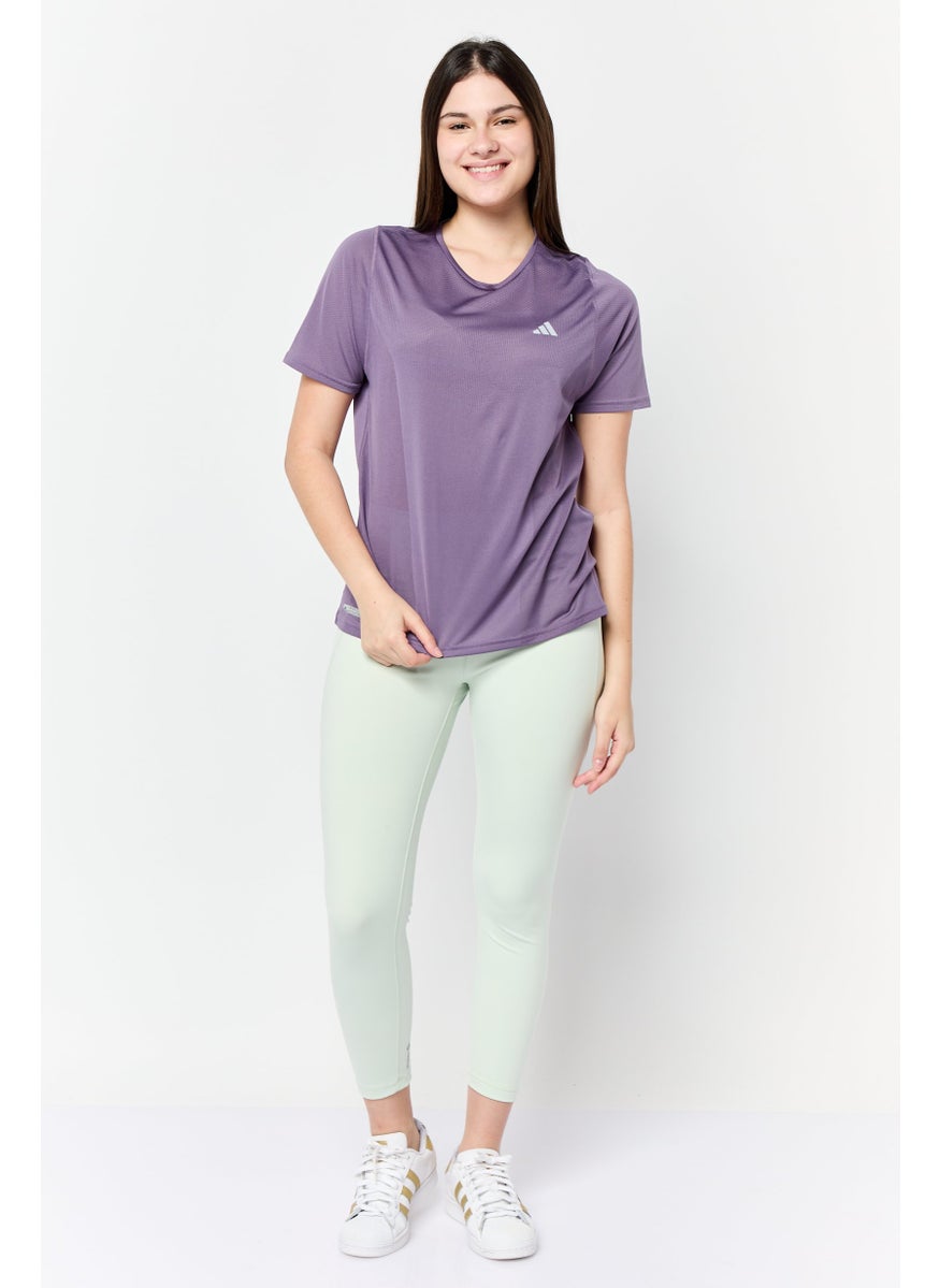 Women Sportswear Fit Short Sleeve Training Top, Purple