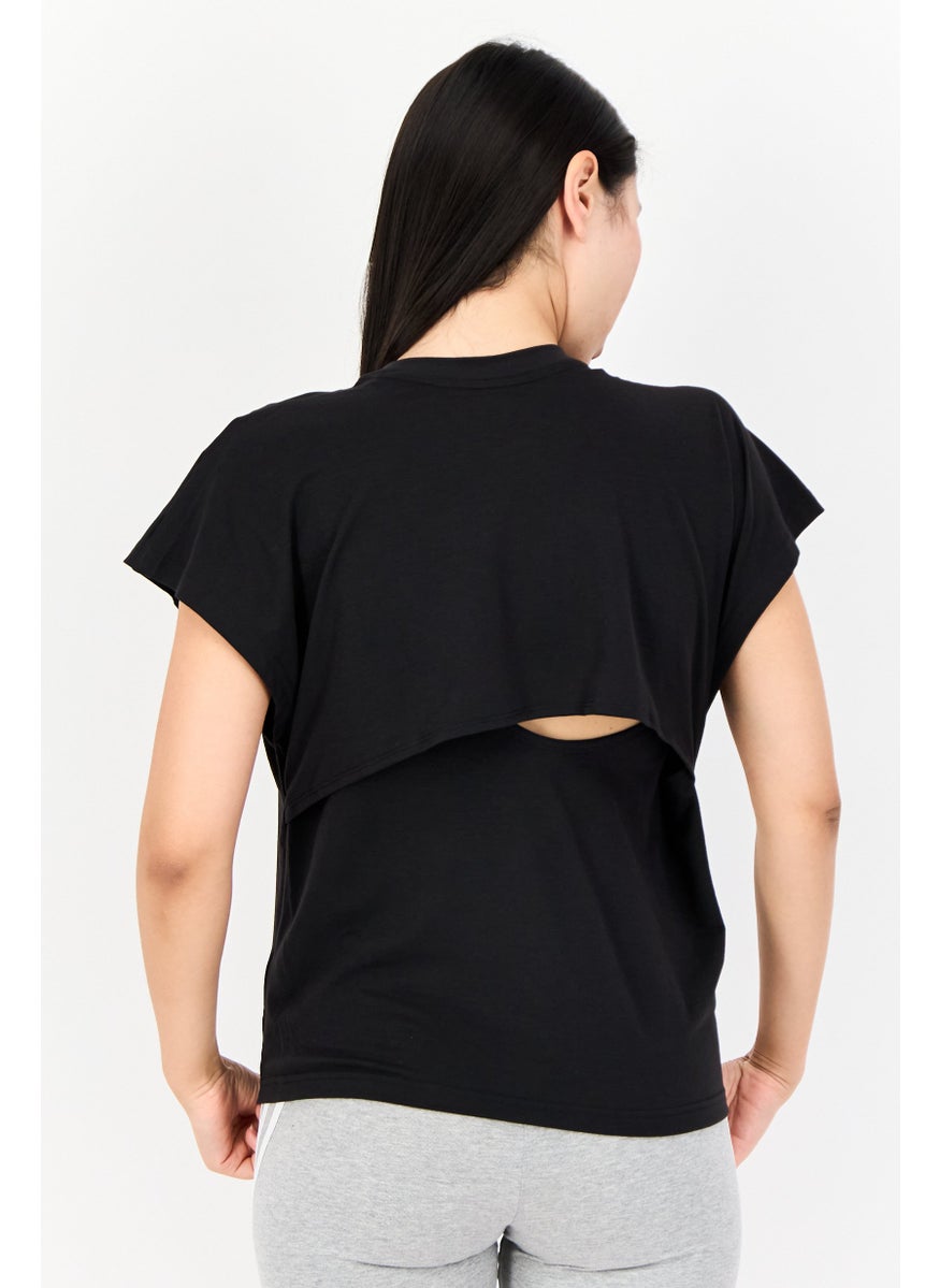 Women Sportswear Fit Short Sleeve Training T-Shirt, Black