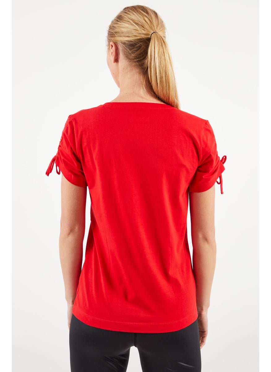 Women Sportswear Fit Short Sleeve Running T-Shirts, Red