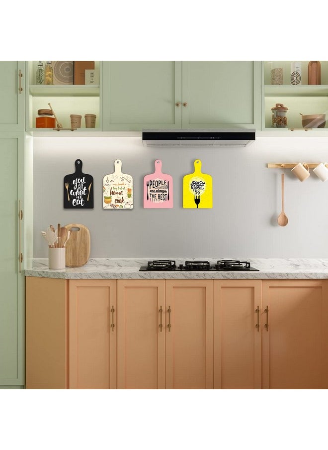 PAPER PLANE DESIGN Wall Art Wooden Kitchen Home Decor Items Pack of 4 (E)