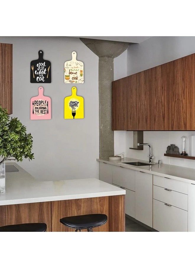 PAPER PLANE DESIGN Wall Art Wooden Kitchen Home Decor Items Pack of 4 (E)