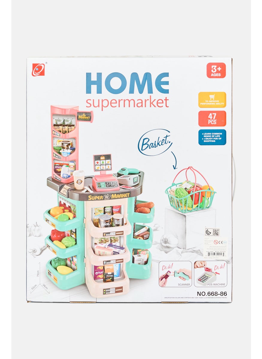 Supermarket with POS Machine and Scanner Pretend Playset, Pink