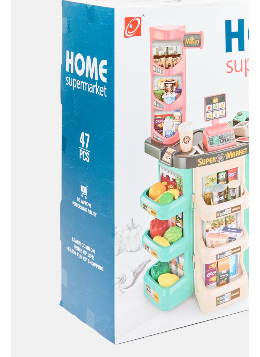 Supermarket with POS Machine and Scanner Pretend Playset, Pink