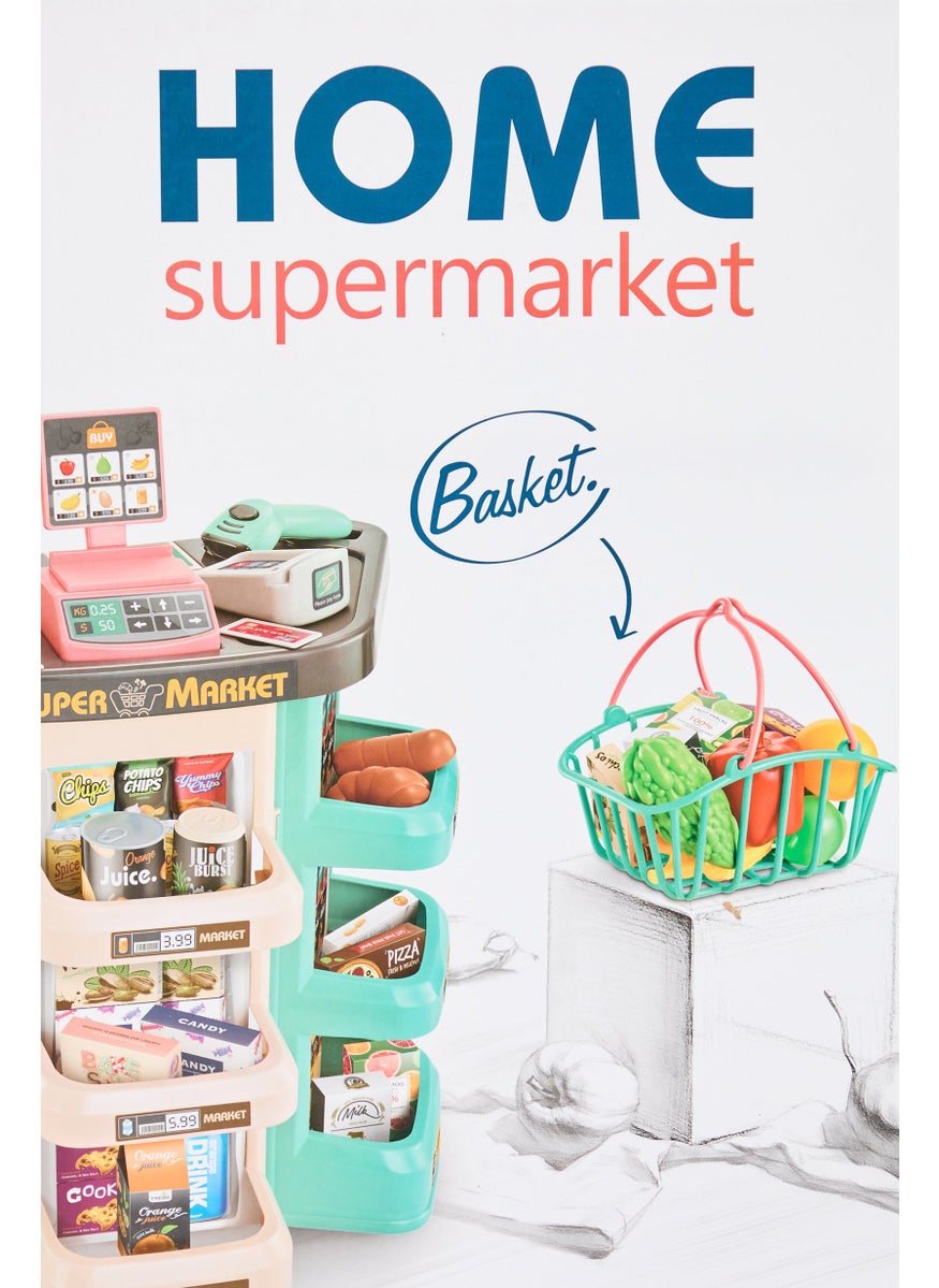 Supermarket with POS Machine and Scanner Pretend Playset, Pink