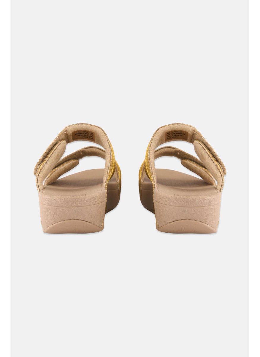 Women Lulu Velcro Closure Wedges, Taupe