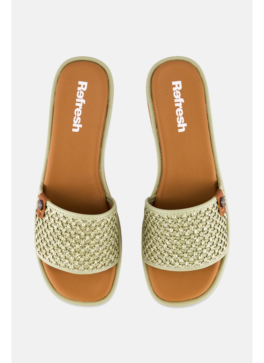 Women Slip On Flats, Green