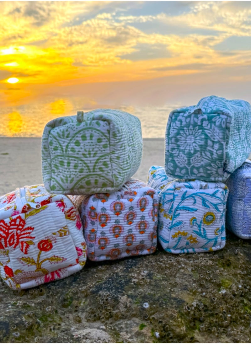 TohfaLuxe Esme Handmade Block Printed Pouch