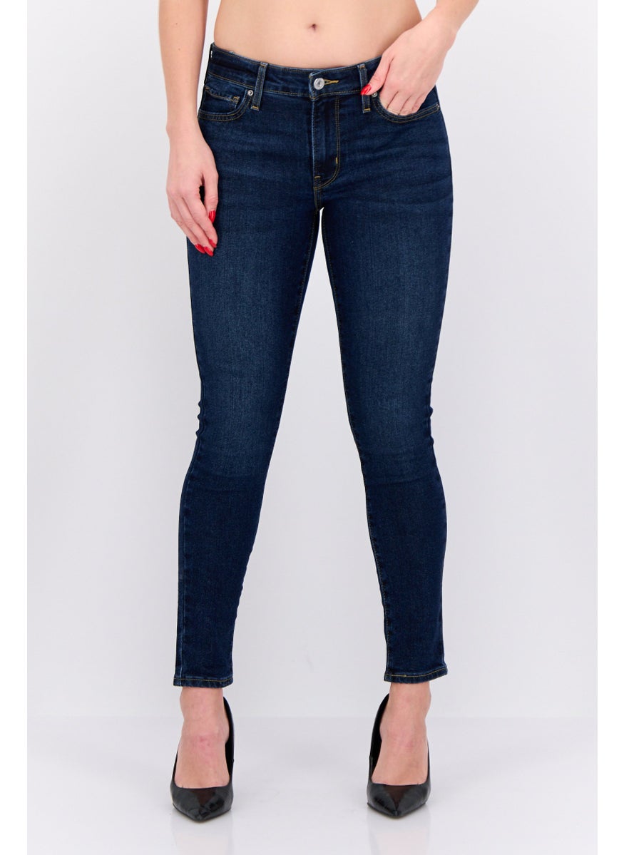 Women Skinny Fit Dark Wash Stretchable Denim, Blue