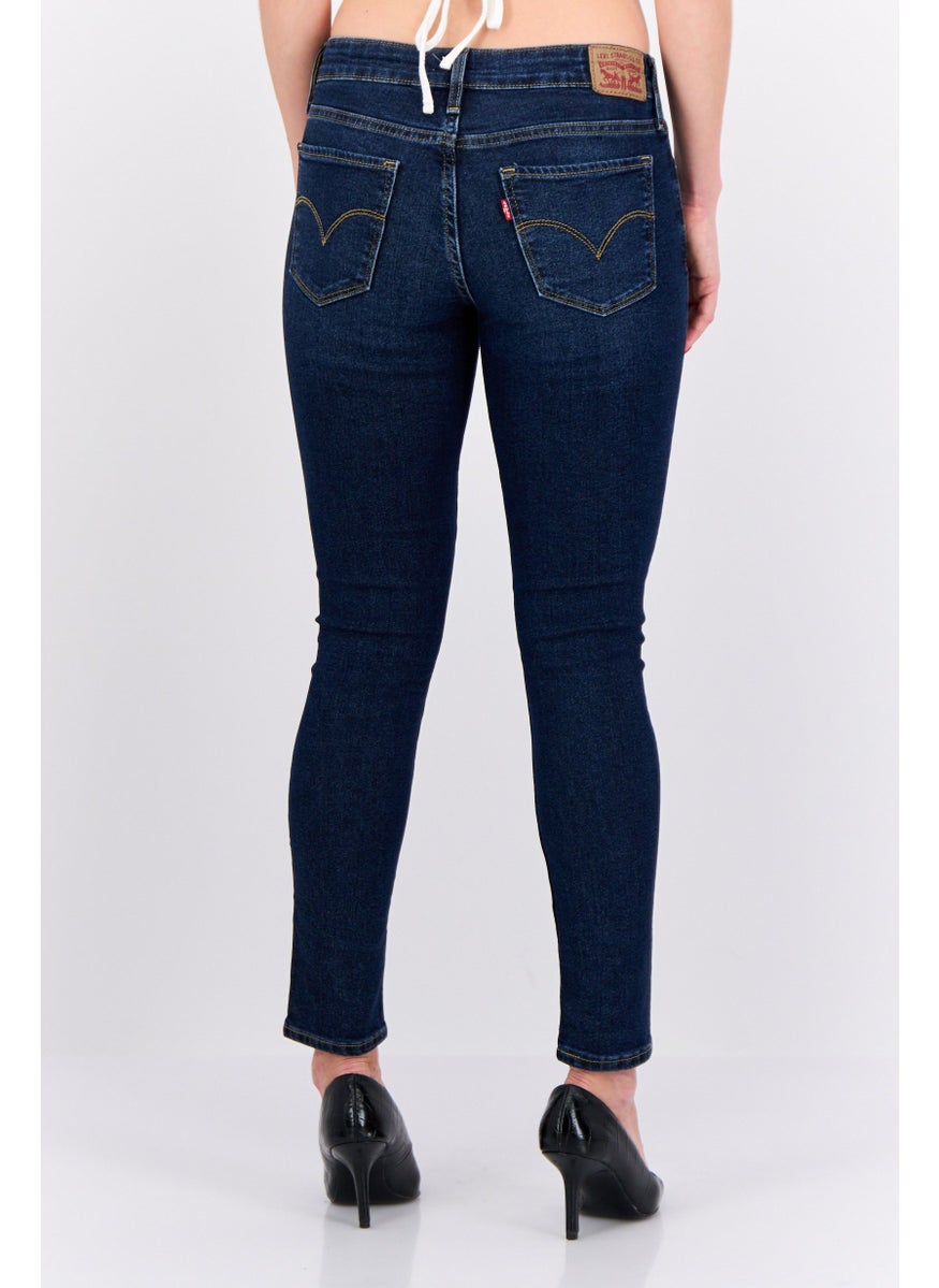 Women Skinny Fit Dark Wash Stretchable Denim, Blue