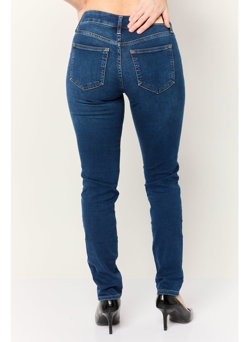 Women Slim Fit Washed Stretchable Jeans, Blue