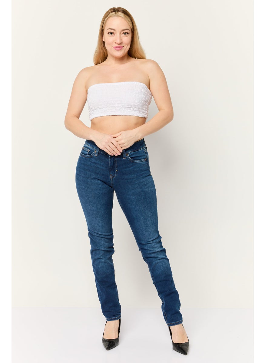 Women Slim Fit Washed Stretchable Jeans, Blue