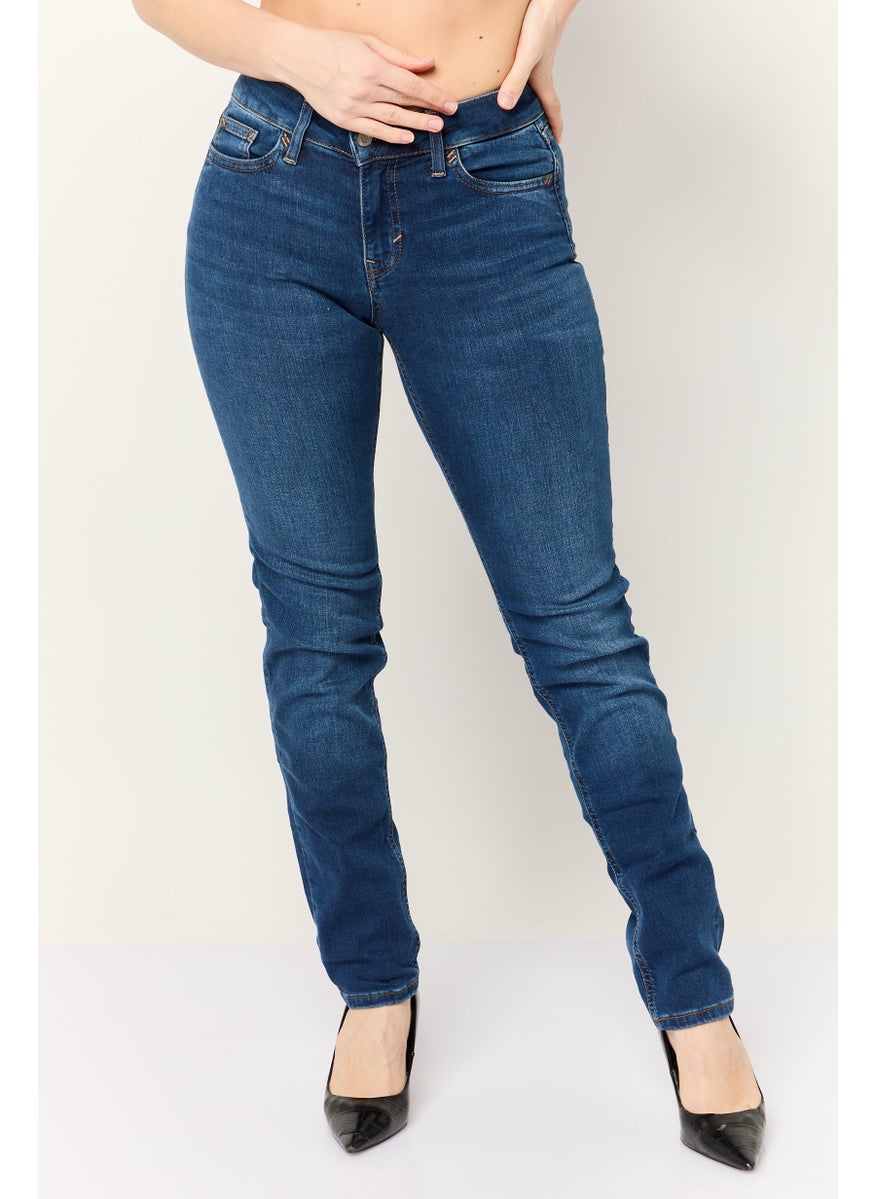 Women Slim Fit Washed Stretchable Jeans, Blue