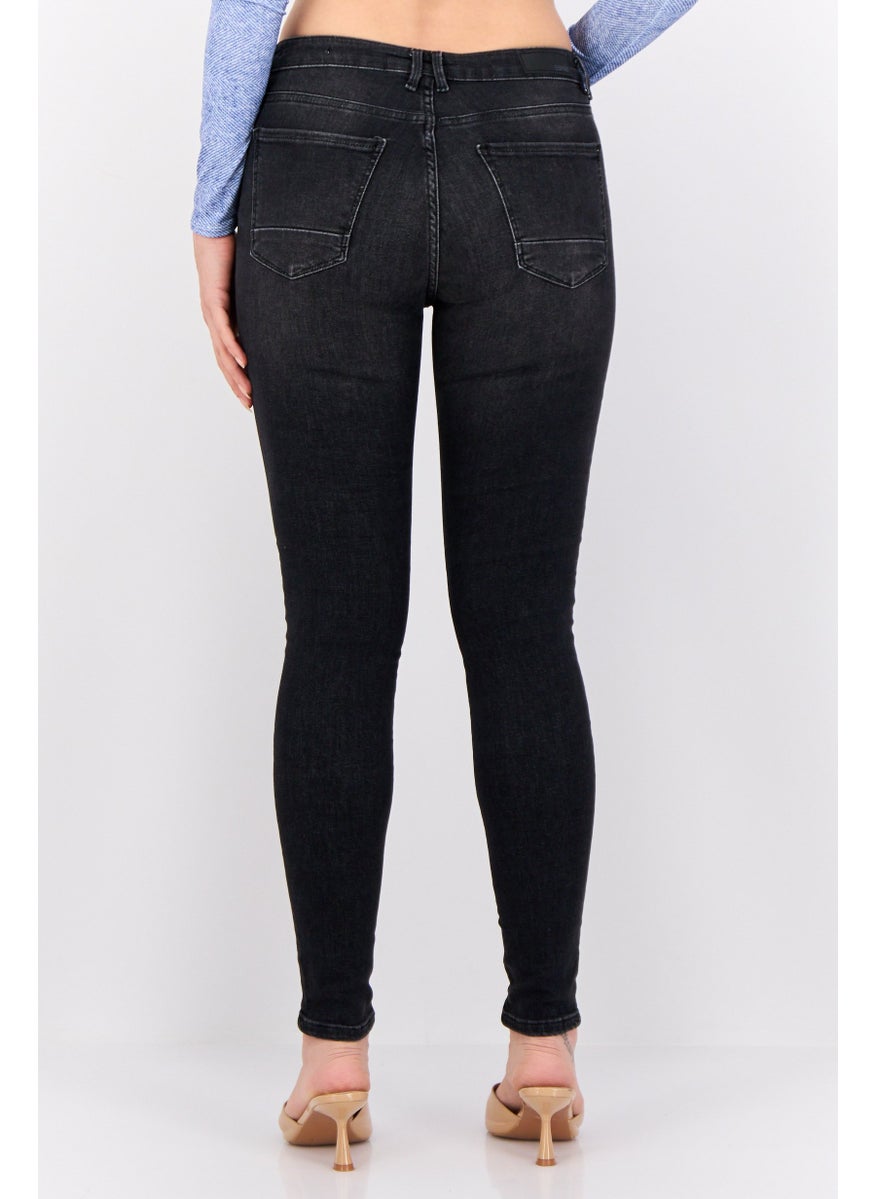 Women Skinny Fit Wash Stretchable Denim, Charcoal