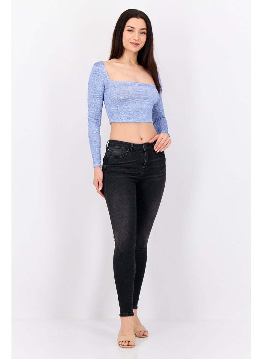 Women Skinny Fit Wash Stretchable Denim, Charcoal