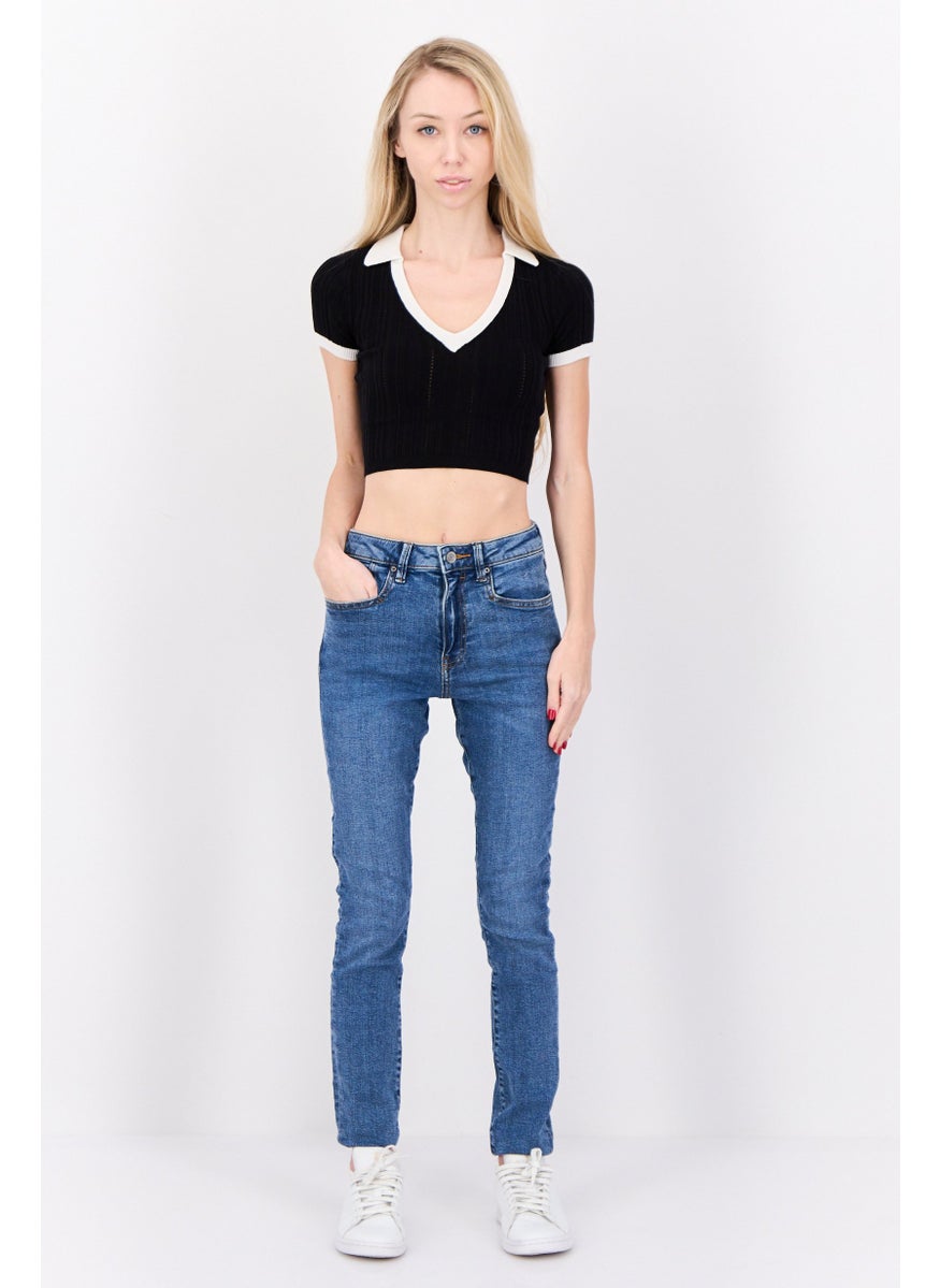 Women Skinny Fit Washed High Rise Stretchable Denim, Blue