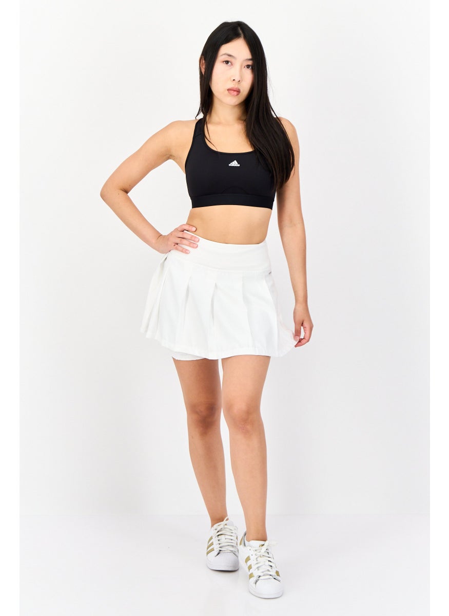 Women 2 Pcs Sportswear Fit Tennis Skirts And Short, White