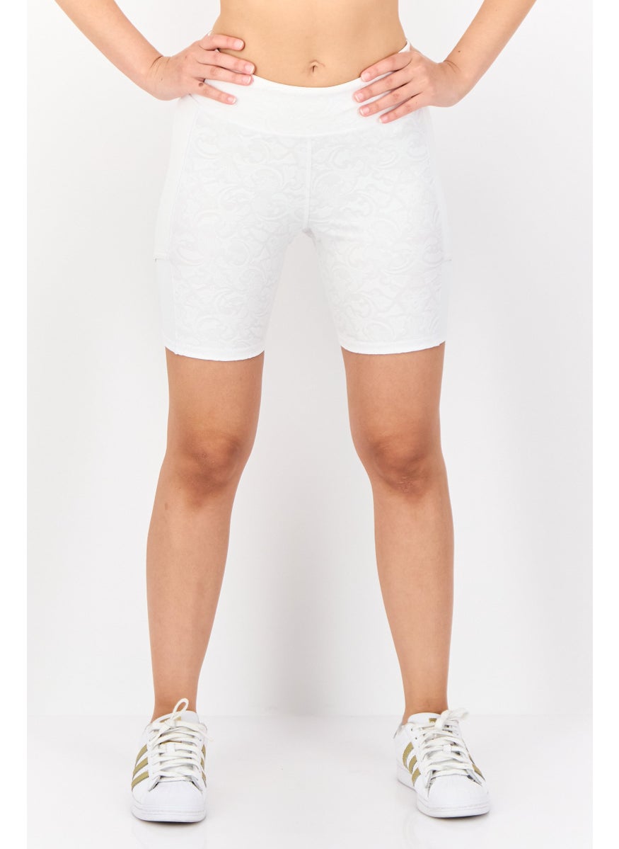 Women 2 Pcs Sportswear Fit Tennis Skirts And Short, White