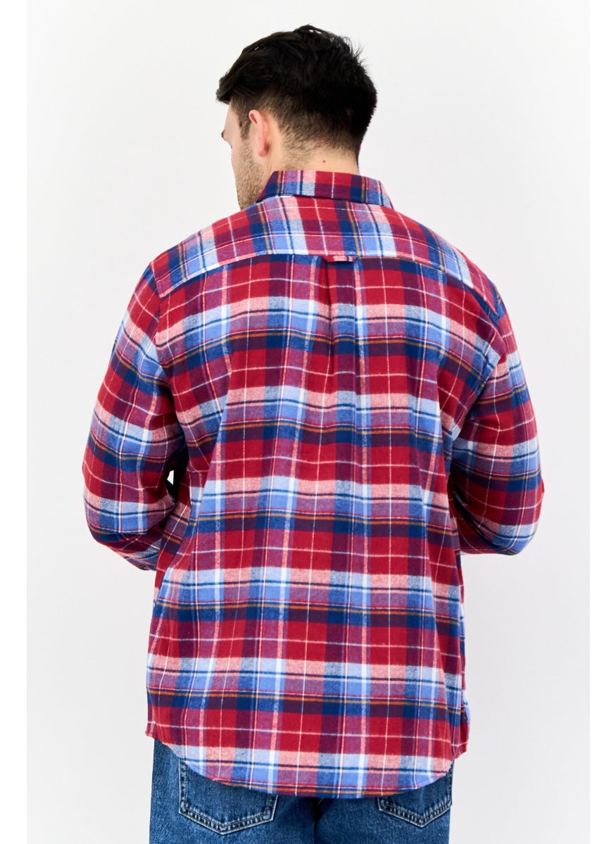 Men Regular Fit Plaid Long Sleeve Casual Shirt, Multicolor