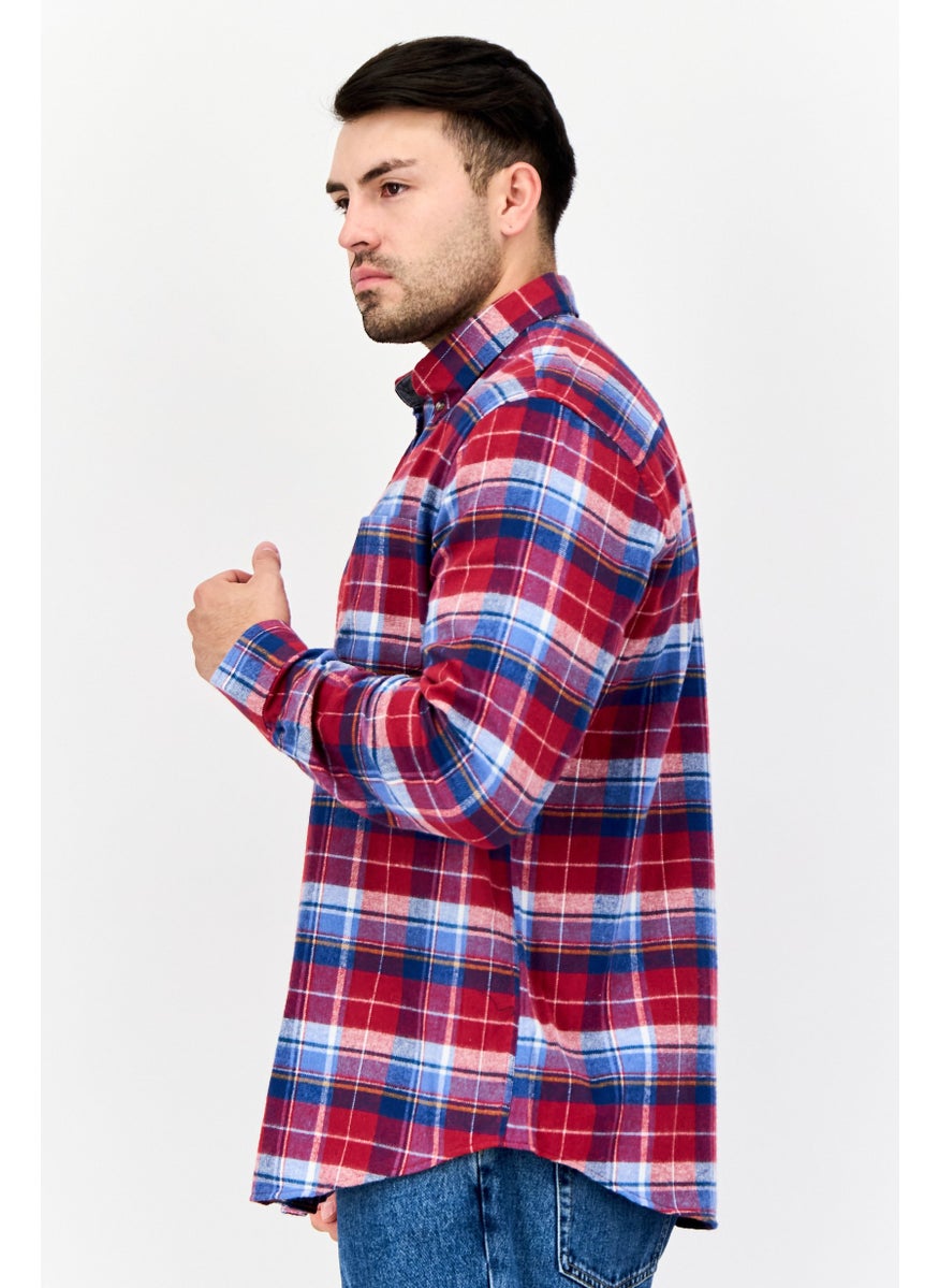 Men Regular Fit Plaid Long Sleeve Casual Shirt, Multicolor