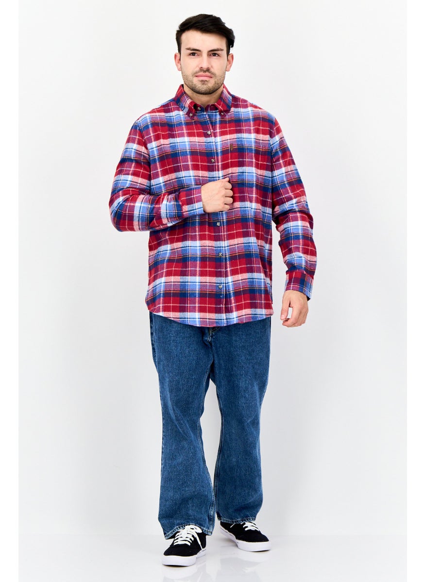 Men Regular Fit Plaid Long Sleeve Casual Shirt, Multicolor