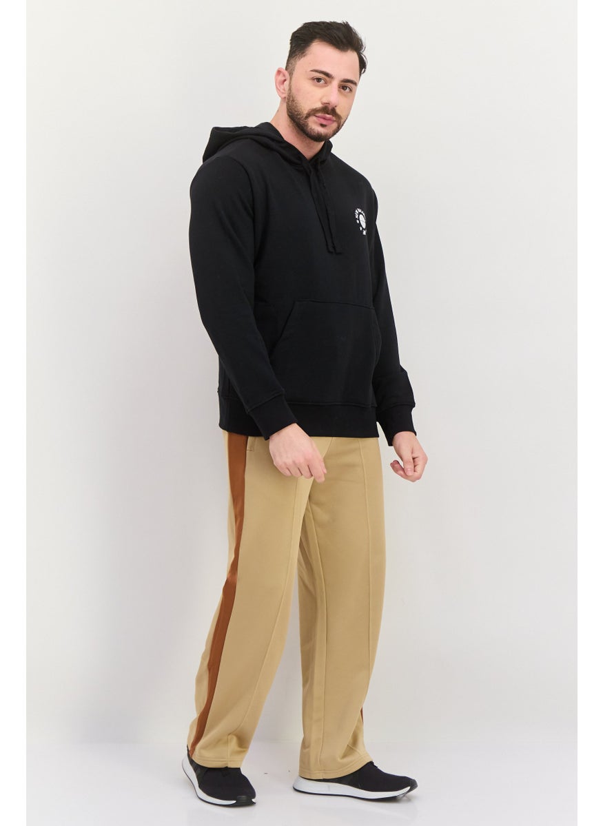Men Relaxed  Fit Long Sleeve Outdoor Hooded Sweatshirt, Black