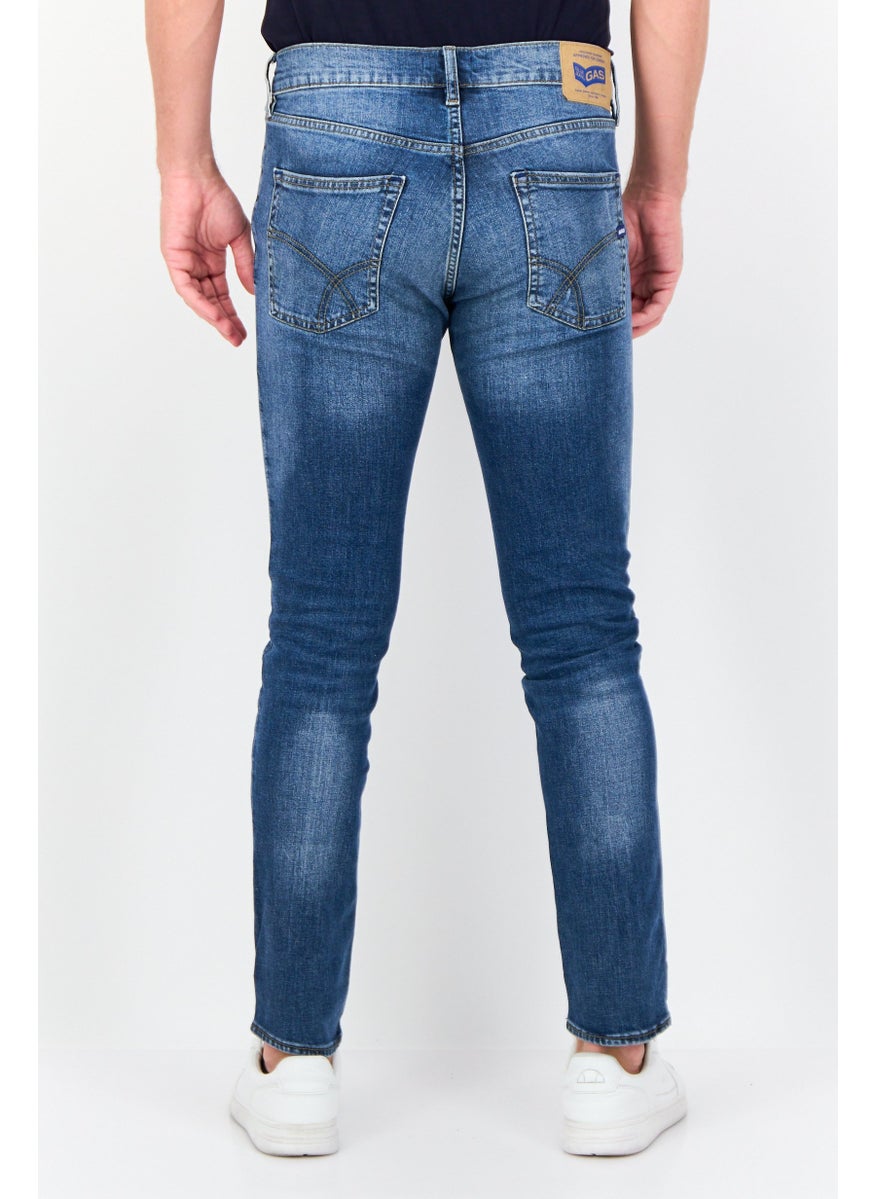 Men Regular Fit Washed Denim Jean, Blue