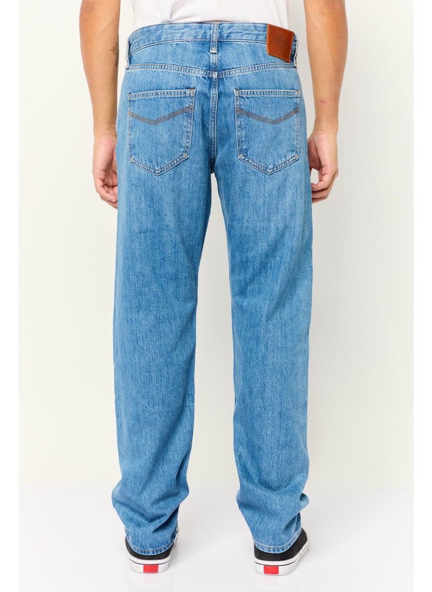 Men Straight  Fit Wash Non Stretchable Denim, Blue