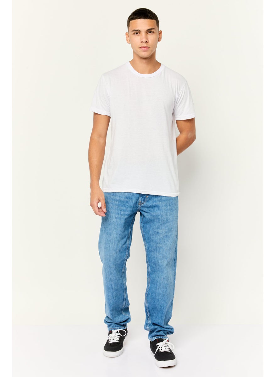 Men Straight  Fit Wash Non Stretchable Denim, Blue